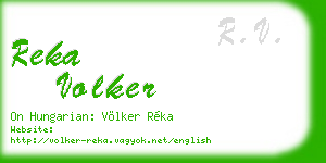 reka volker business card